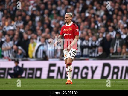 Wembley, Großbritannien. 26. Februar 2023. Antony (MU) beim Carabao-Cup-Finale, Manchester United gegen Newcastle United, Wembley Stadium, London, Vereinigtes Königreich, am 26. Februar, 2023. Guthaben: Paul Marriott/Alamy Live News Stockfoto