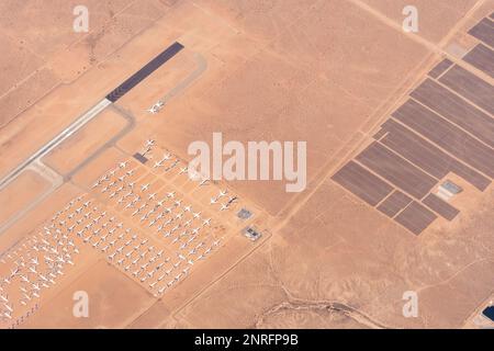 Luftaufnahme des Southern California Logistics Airport Stockfoto