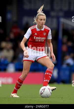 Arsenals Leah Williamson in Aktion beim Vitality Women's FA Cup in der fünften Runde in Kingsmeadow, London. Foto: Sonntag, 26. Februar 2023. Stockfoto