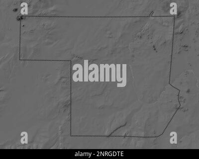 Nord, Staat Sudan. Bilevel-Höhenkarte mit Seen und Flüssen Stockfoto