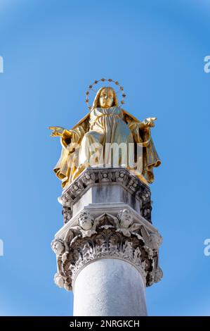 Denkmal der Himmelfahrt der Heiligen Jungfrau Maria in Zagreb, Zagreb Kathedrale, Zagreb, Kroatien Stockfoto