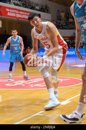 HONGKONG SAR, CHINA. 23. FEBRUAR 2023. FIBA Basketball World Cup Asian Qualifiers, 2. Runde Gruppe F. China gegen Kasachstan im Tsuen Wan Sports Cent Stockfoto
