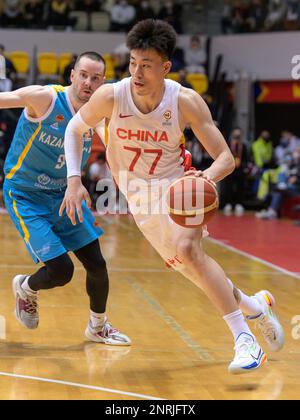 HONGKONG SAR, CHINA. 23. FEBRUAR 2023. FIBA Basketball World Cup Asian Qualifiers, 2. Runde Gruppe F. China gegen Kasachstan im Tsuen Wan Sports Cent Stockfoto