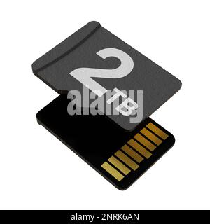 Speicherkarte mit 2 TB Speicherkapazität, microSD-Flash-Speicher-Disk Stockfoto