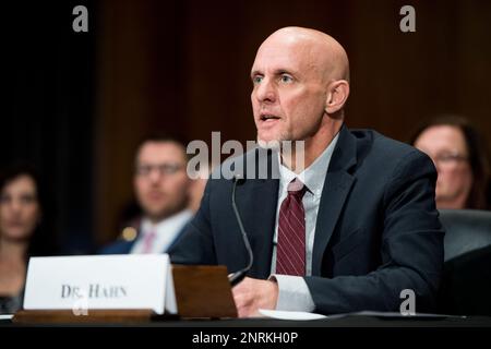 UNITED STATES - NOVEMBER 20: Stephen Hahn, nominee to be commissioner of the Food and Drug Administration, testifies during his confirmation hearing in the Senate Health, Education, Labor and Pensions Committee on Wednesday, Nov. 20, 2019. (Photo By Bill Clark/CQ Roll Call via AP Images)