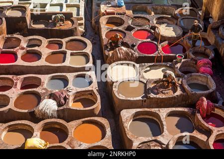 Chouwara Gerbereien. Fes. Marokko Stockfoto