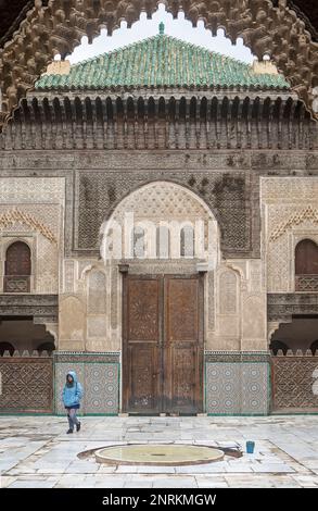 Oder Madrasa Medersa Bou Inania, Fez El Bali, Fes, Marokko Stockfoto