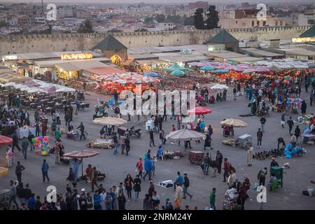 El Hedim Square, Meknes, Marokko Stockfoto