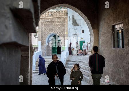 Bab Mkabar Tor, Medina, Tetouan, UNESCO-Weltkulturerbe, Marokko Stockfoto