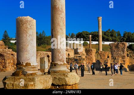 Tunez: Carthage. Die Antonine Bäder (auf dem 2. Jahrhundert n. Chr. gebaut). Stockfoto