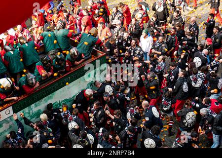 Der historische Karneval von ivrea 2023 Stockfoto