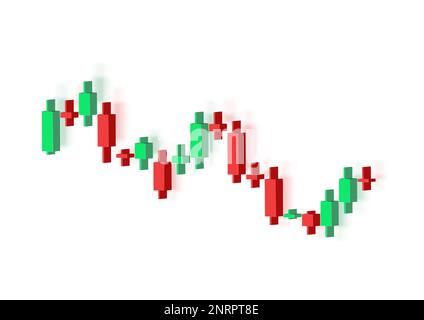 3D Online-Handel mit Browser auf weißem Hintergrund. 3D Vektorhandel für Unternehmensinvestitionen Darstellung Stock Vektor