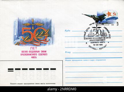 UdSSR - um 1970: Ein USSR Post First Day Cover Postumschlag mit Briefmarken. Stockfoto