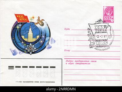 UdSSR - um 1970: Ein USSR Post First Day Cover Postumschlag mit Briefmarken. Stockfoto
