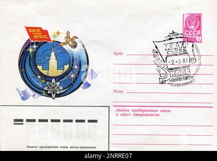 UdSSR - um 1970: Ein USSR Post First Day Cover Postumschlag mit Briefmarken. Stockfoto