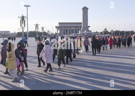 Auf dem Platz des Himmlischen Friedens in Peking Stockfoto