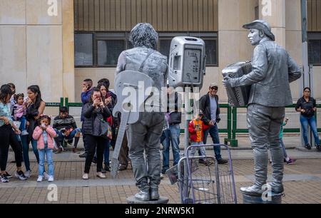 Künstler auf der Straße, im Carrera septima oder Carrera 7, Bogota, Kolumbien Stockfoto