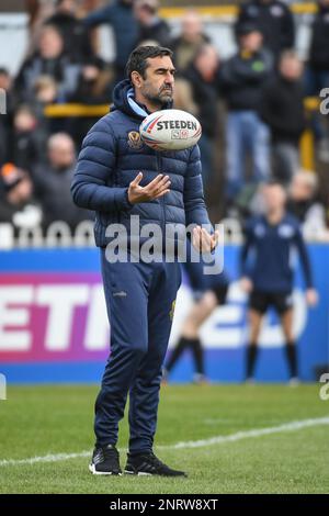 Castleford, England - 26. Februar 2023 - Nationaltrainer der französischen Rugby League Laurent Frayssinous. Rugby League Betfred Super League Runde zwei, Castleford Tigers gegen St. Helens im Mend-A-Hose Stadium, Castleford, Großbritannien Stockfoto