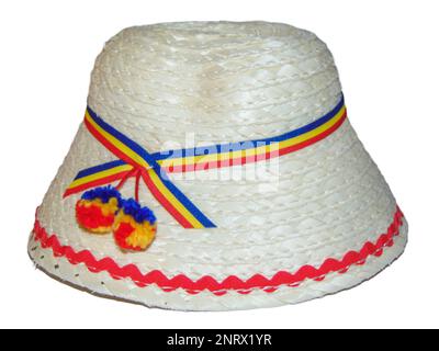 Traditioneller Strohhut aus dem Kreis Maramures, Rumänien Stockfoto