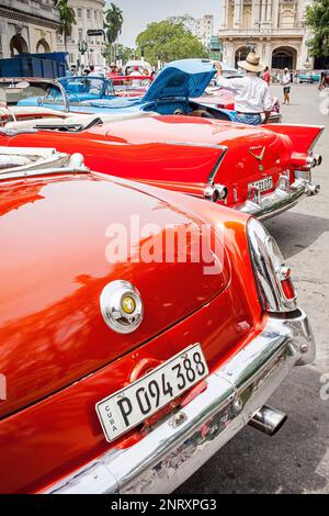 Taxistand in Parque Central, Centro Habana Bezirk, La Habana, Kuba Stockfoto