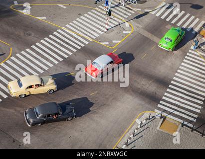 Blick auf den Paseo de Marti oder Paseo del Prado, La Habana Vieja Bezirk, La Habana, Kuba Stockfoto