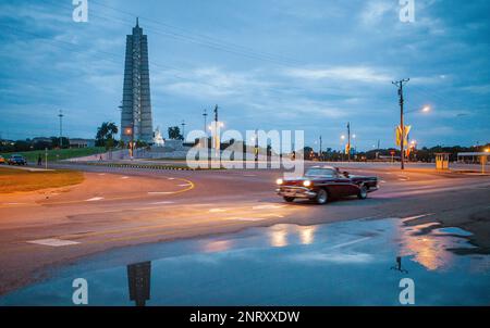 Platz der Revolution, "Plaza De La Revolucion'' mit riesiger Obelisk Memorial Jose Marti, La Habana, Kuba Stockfoto