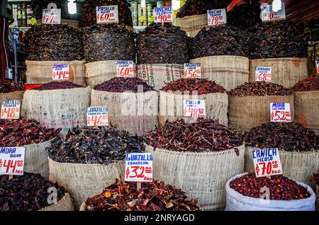 La Merced Markt, Chile oder Pfeffer Shop, Mexico City, Mexiko Stockfoto