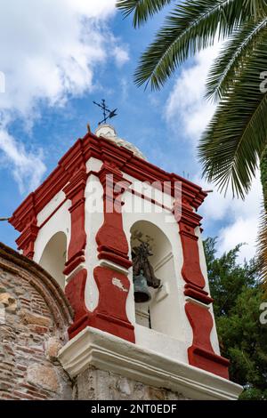 Die Kirche Dulce nombre de Jesus, die Pfarrkirche in Santa Maria Coyotepec, zentrale Täler von Oaxaca, Mexiko. Stockfoto