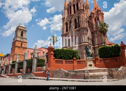 Parroquia de San Miguel Arcángel, San Miguel de Allende, state Guanajuato, Mexiko Stockfoto