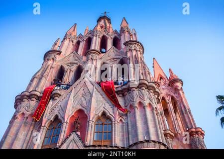 Parroquia de San Miguel Arcángel, San Miguel de Allende, state Guanajuato, Mexiko Stockfoto