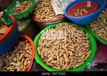 Chinatown.Gin Seng. Shop von Heilpflanzen. 60 East Broadway, New York City, USA Stockfoto