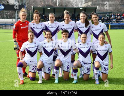 Suning Centre, Mailand, Italien, 25. Februar 2023, Fiorentina-Linie während des Spiels Inter - FC Internazionale gegen ACF Fiorentina - Italienischer Fußball Serie A Frauen Stockfoto