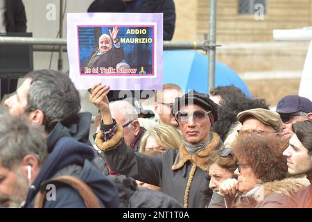 Rom, Italien. 27. Februar 2023. Rom, Beerdigung von Maurizio Costanzo. 27. Februar 2023 Guthaben: dpa/Alamy Live News Stockfoto