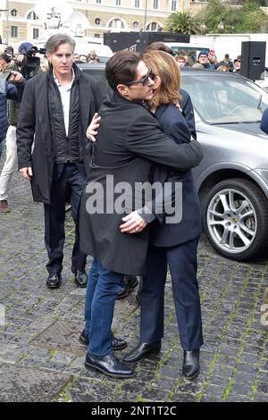 Rom, Italien. 27. Februar 2023. Pier Silvio Berlusconi .Rom, Beerdigung von Maurizio Costanzo. 27. Februar 2023 Guthaben: dpa/Alamy Live News Stockfoto