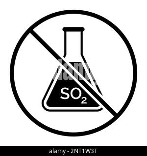 Kein Sulfit und Schwefeldioxid Symbol: Lebensmittel, Zusatzstoffe und Allergene Konzept Stock Vektor