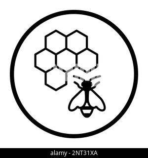 Ein Farbvektorsymbol: Bienen, Propolis und Honig Stock Vektor