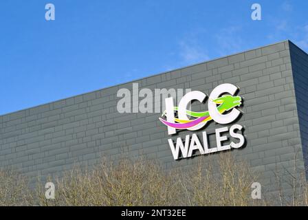 Newport, Wales - Januar 2023: Schild außen am International Convention Centre im Celtic Manor Resort Stockfoto