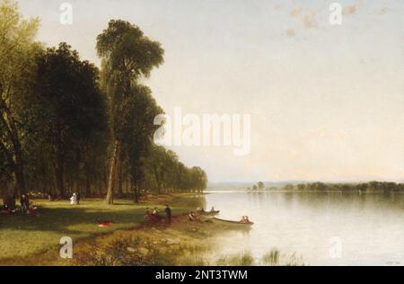 Sommertag am Conesus Lake. John Frederick Kensett. 1870. Stockfoto