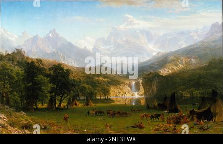 Die Rocky Mountains, Lander's Peak. Albert Bierstadt. 1863. Stockfoto