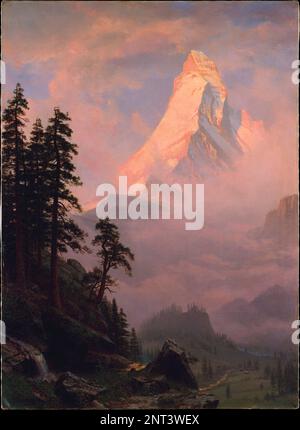 Sonnenaufgang auf dem Matterhorn. Albert Bierstadt. Nach 1875 Uhr. Stockfoto