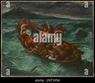 Christus schläft während des Tempests. Eugène Delacroix. Ca. 1853. Stockfoto