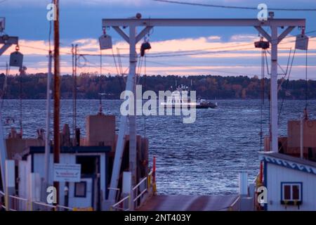 Fähre nach Plattsburg, NY Stockfoto