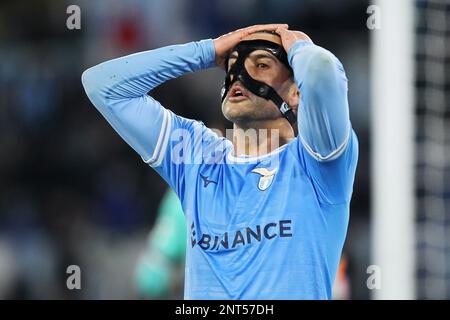 Rom, Italien – 27. Februar 2023 reagiert Pedro Rodriguez aus Latium während des Fußballspiels Der italienischen Meisterschaft Serie A zwischen SS Lazio und UC Sampdoria am 27. Februar 2023 im Stadio Olimpico in Rom – Photo Federico Proietti/DPPI Stockfoto