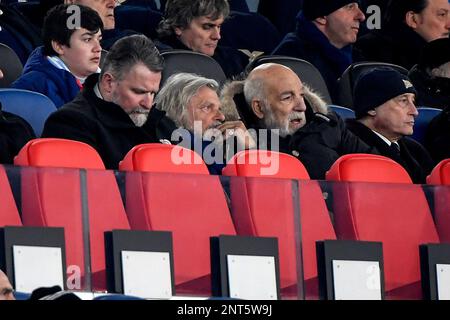 Rom, Italien. 27. Februar 2023. Eigentümer von Sampdoria Massimo Ferrero während des Fußballspiels der Serie A zwischen SS Lazio und UC Sampdoria im Olimpico-Stadion in Rom (Italien), 27. Februar 2023. Foto Andrea Staccioli/Insidefoto Credit: Insidefoto di andrea staccioli/Alamy Live News Stockfoto