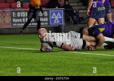 DCBL Stadium, Widnes, England. 27. Februar 2023 Betfred Championship, Widnes Vikings gegen Halifax Panthers; Betfred Championship Match zwischen Widnes Vikings und Halifax Panthers Guthaben: Mark Percy/Alamy Live News Stockfoto