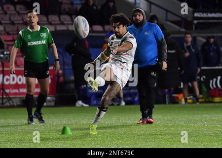 DCBL Stadium, Widnes, England. 27. Februar 2023 Betfred Championship, Widnes Vikings gegen Halifax Panthers; Betfred Championship Match zwischen Widnes Vikings und Halifax Panthers Guthaben: Mark Percy/Alamy Live News Stockfoto