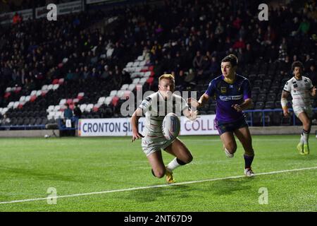 DCBL Stadium, Widnes, England. 27. Februar 2023 Betfred Championship, Widnes Vikings gegen Halifax Panthers; Betfred Championship Match zwischen Widnes Vikings und Halifax Panthers Guthaben: Mark Percy/Alamy Live News Stockfoto