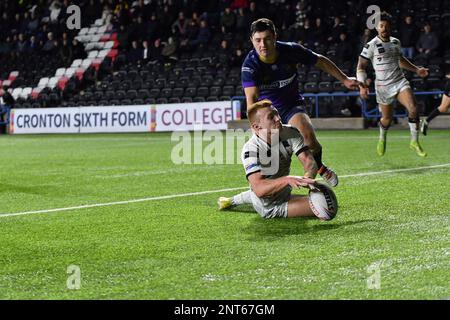 DCBL Stadium, Widnes, England. 27. Februar 2023 Betfred Championship, Widnes Vikings gegen Halifax Panthers; Betfred Championship Match zwischen Widnes Vikings und Halifax Panthers Guthaben: Mark Percy/Alamy Live News Stockfoto