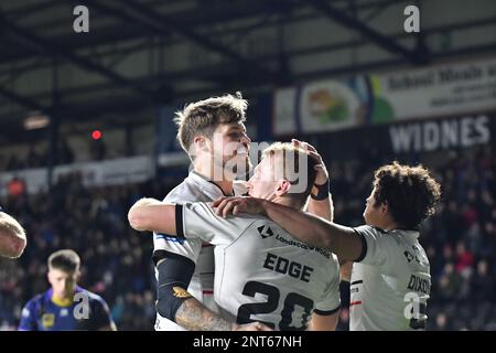 DCBL Stadium, Widnes, England. 27. Februar 2023 Betfred Championship, Widnes Vikings gegen Halifax Panthers; Betfred Championship Match zwischen Widnes Vikings und Halifax Panthers Guthaben: Mark Percy/Alamy Live News Stockfoto