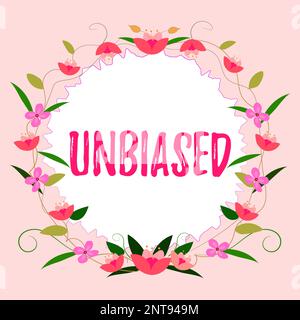 Text, der Inspiration ohne Vorurteile zeigt. Geschäftsvorführung ohne Vorurteile für oder gegen etwas Unparteiisches Stockfoto